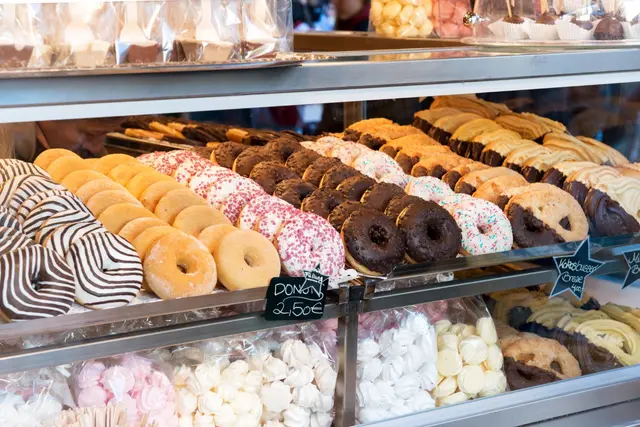Doughnuts in the shop window